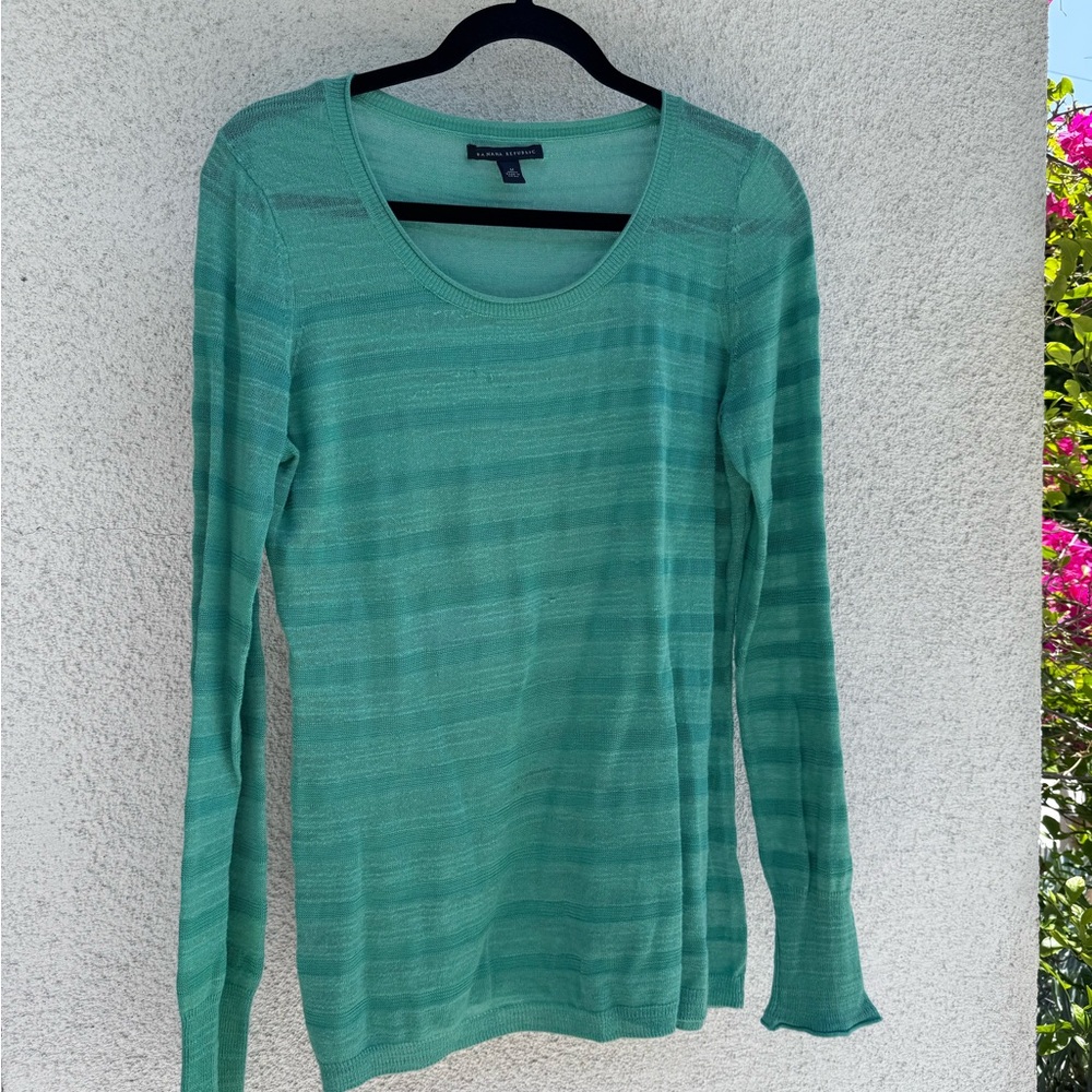 Banana Republic Teal and Black Sweater